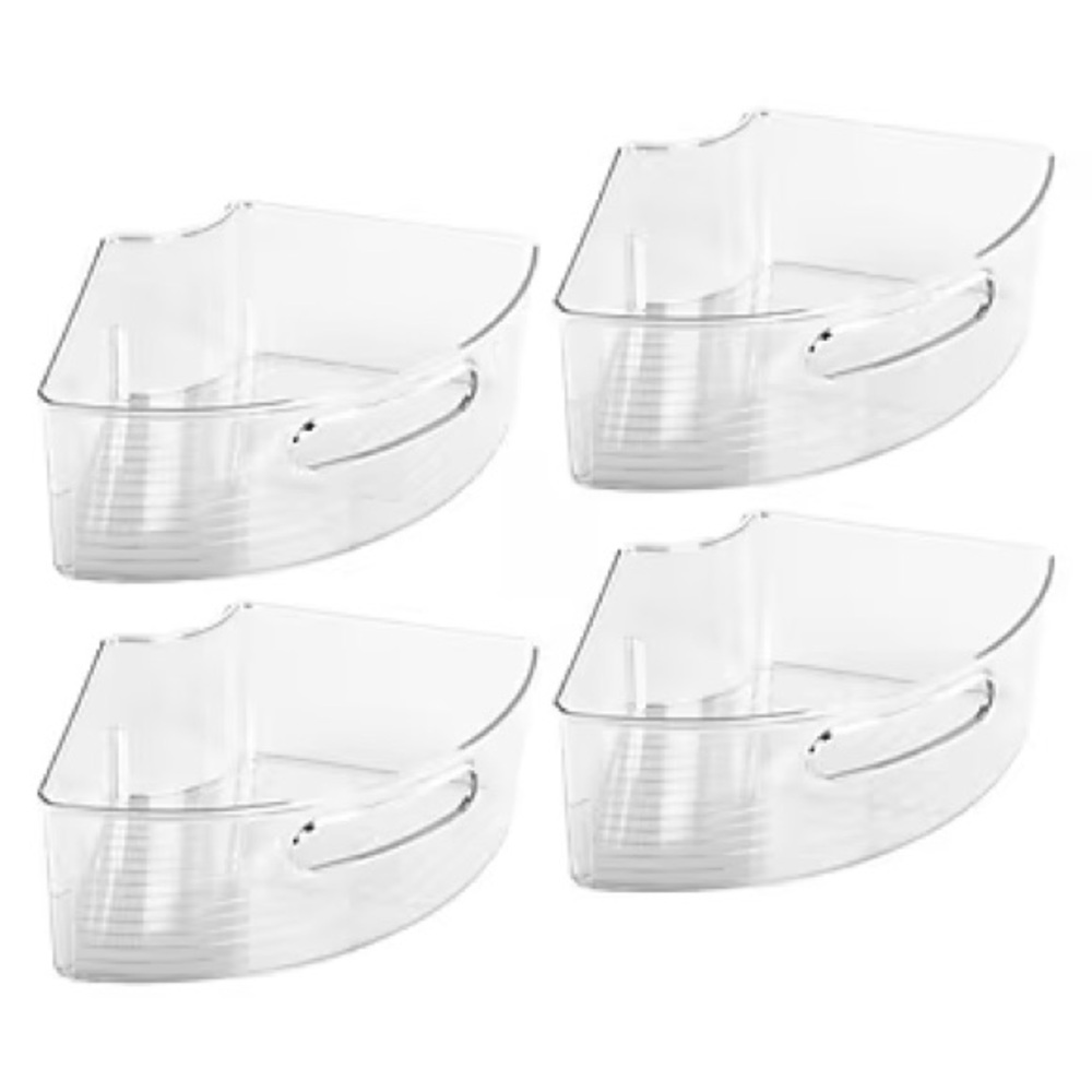iDESIGN Small Plastic Lazy Susan Storage Bin, Clear - 4 Pack - Picture 2 of 5